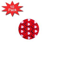 Red Bee Hive Background 1  Mini Magnet (10 Pack) 