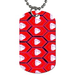 Red Bee Hive Background Dog Tag (two Sides)