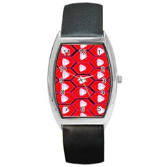 Red Bee Hive Background Barrel Style Metal Watch