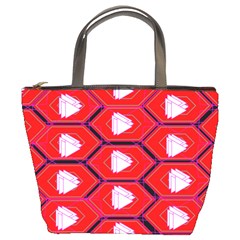 Red Bee Hive Background Bucket Bags