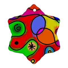 Digitally Painted Patchwork Shapes With Bold Colours Ornament (snowflake)