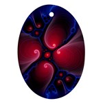 Color Fractal Pattern Oval Ornament (Two Sides)