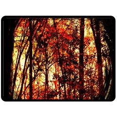 Forest Trees Abstract Double Sided Fleece Blanket (large)  by Nexatart