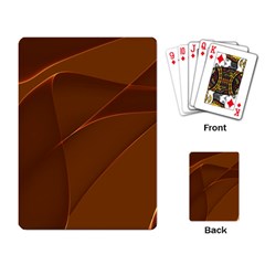 Brown Background Waves Abstract Brown Ribbon Swirling Shapes Playing Card by Nexatart