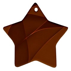 Brown Background Waves Abstract Brown Ribbon Swirling Shapes Star Ornament (two Sides) by Nexatart