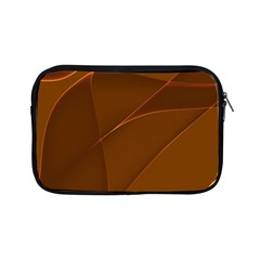 Brown Background Waves Abstract Brown Ribbon Swirling Shapes Apple Ipad Mini Zipper Cases by Nexatart