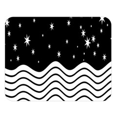 Black And White Waves And Stars Abstract Backdrop Clipart Double Sided Flano Blanket (large)  by Nexatart