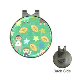 Football Kids Children Pattern Hat Clips With Golf Markers by Nexatart
