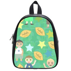 Football Kids Children Pattern School Bags (small)  by Nexatart