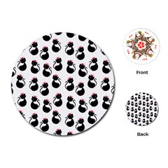 Cat Seamless Animals Pattern Playing Cards (round) 