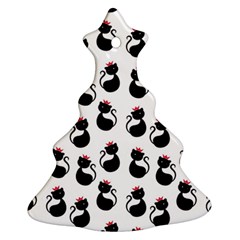 Cat Seamless Animals Pattern Christmas Tree Ornament (two Sides)