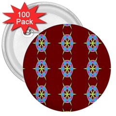 Geometric Seamless Pattern Digital Computer Graphic Wallpaper 3  Buttons (100 Pack)  by Nexatart
