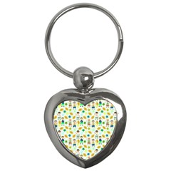 Football Kids Children Pattern Key Chains (heart)  by Nexatart