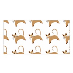 Cute Cats Seamless Wallpaper Background Pattern Satin Shawl