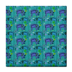 Elephants Animals Pattern Tile Coasters