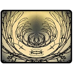 Atmospheric Black Branches Abstract Fleece Blanket (large)  by Nexatart
