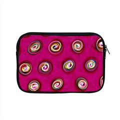 Digitally Painted Abstract Polka Dot Swirls On A Pink Background Apple Macbook Pro 15  Zipper Case by Nexatart