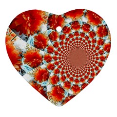 Stylish Background With Flowers Heart Ornament (two Sides) by Nexatart