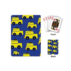 A Fun Cartoon Taxi Cab Tiling Pattern Playing Cards (mini) 