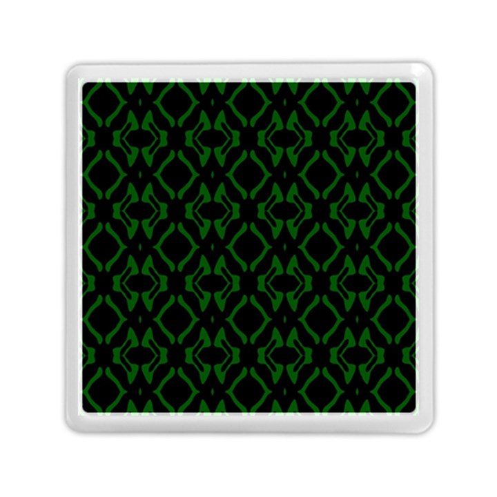 Green Black Pattern Abstract Memory Card Reader (Square) 