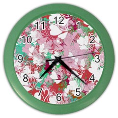 Confetti Hearts Digital Love Heart Background Pattern Color Wall Clocks by Nexatart