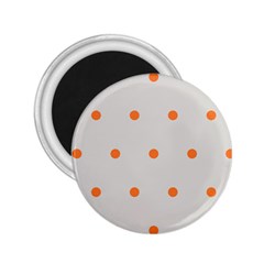 Diamond Polka Dot Grey Orange Circle Spot 2 25  Magnets by Mariart