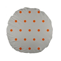 Diamond Polka Dot Grey Orange Circle Spot Standard 15  Premium Flano Round Cushions by Mariart
