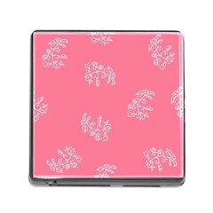 Branch Berries Seamless Red Grey Pink Memory Card Reader (square) by Mariart