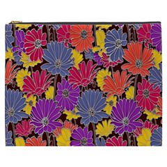 Colorful Floral Pattern Background Cosmetic Bag (xxxl) 