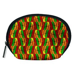 Colorful Wooden Background Pattern Accessory Pouches (medium)  by Nexatart