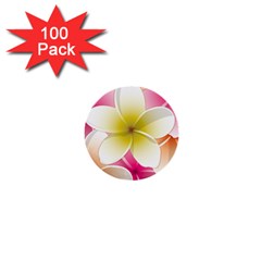 Frangipani Flower Floral White Pink Yellow 1  Mini Buttons (100 Pack)  by Mariart