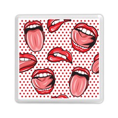 Lipstick Lip Red Polka Dot Circle Memory Card Reader (square)  by Mariart