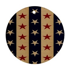 Stars Stripes Grey Blue Ornament (round) by Mariart