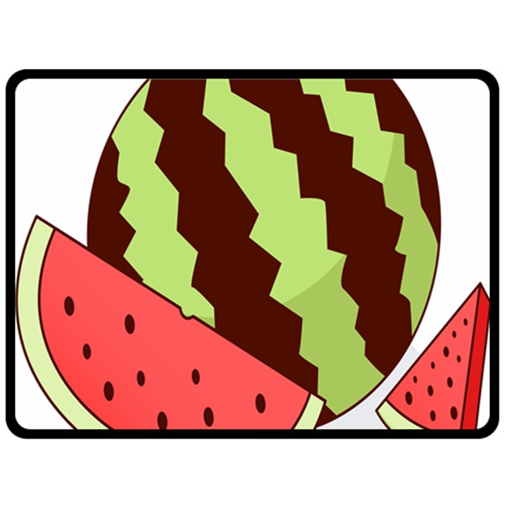 Watermelon Slice Red Green Fruite Circle Fleece Blanket (Large) 