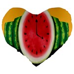 Watermelon Slice Red Orange Green Black Fruite Time Large 19  Premium Heart Shape Cushions Back