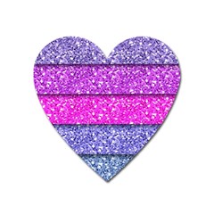 Violet Girly Glitter Pink Blue Heart Magnet by Mariart