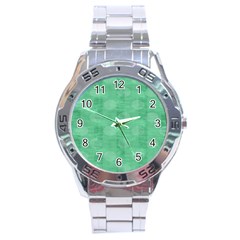 Polka Dot Scrapbook Paper Digital Green Stainless Steel Analogue Watch by Mariart