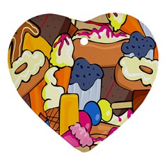 Sweet Stuff Digitally Food Ornament (heart) by Nexatart