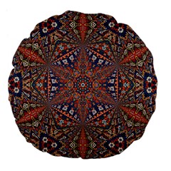 Armenian Carpet In Kaleidoscope Large 18  Premium Flano Round Cushions