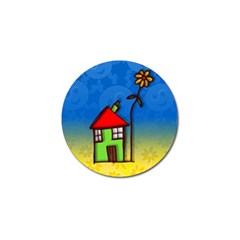 Colorful Illustration Of A Doodle House Golf Ball Marker by Nexatart