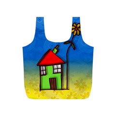Colorful Illustration Of A Doodle House Full Print Recycle Bags (s) 