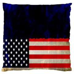 Grunge American Flag Background Large Flano Cushion Case (two Sides) by Nexatart