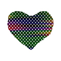 Digital Polka Dots Patterned Background Standard 16  Premium Heart Shape Cushions by Nexatart