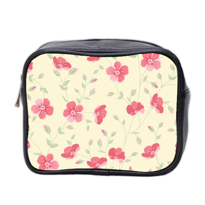 Seamless Flower Pattern Mini Toiletries Bag 2-Side