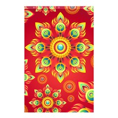 Red And Orange Floral Geometric Pattern Shower Curtain 48  X 72  (small)  by LovelyDesigns4U