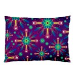 Purple and Green Floral Geometric Pattern Pillow Case (Two Sides)
