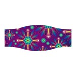 Purple and Green Floral Geometric Pattern Stretchable Headband
