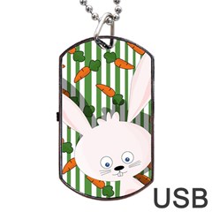 Easter Bunny  Dog Tag Usb Flash (two Sides) by Valentinaart