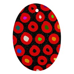 Polka Dot Texture Digitally Created Abstract Polka Dot Design Ornament (oval)