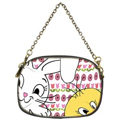 Easter Bunny And Chick  Chain Purses (one Side)  by Valentinaart